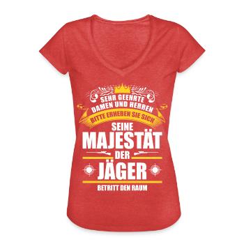 Lustiges Jäger Sprüche Jagd Geschenk - Frauen Vintage T-Shirt - Rot meliert - Vorne - Danielle (179cm)