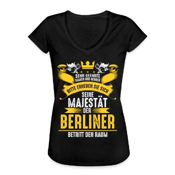 Berliner Hauptstadt Berlin lustiges Sprüche Motiv - Frauen Vintage T-Shirt - Schwarz - Vorne - Danielle (179cm)