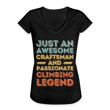 Handwerker Klettern retro - Frauen Vintage T-Shirt - Schwarz - Vorne - Danielle (179cm)