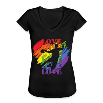 Handball LGBT Pride - T-shirt vintage Femme - noir - Devant - Danielle (179cm)