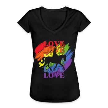 Riding LGBT Pride - T-shirt vintage Femme - noir - Devant - Danielle (179cm)