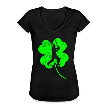 Trèfle de la Saint-Patrick de cricket - T-shirt vintage Femme - noir - Devant - Danielle (179cm)