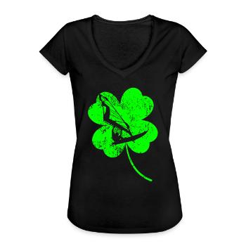 Planche à voile trèfle de la Saint-Patrick - T-shirt vintage Femme - noir - Devant - Danielle (179cm)