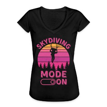 Fallschirmspringen-Modus ein - Frauen Vintage T-Shirt - Schwarz - Vorne - Danielle (179cm)