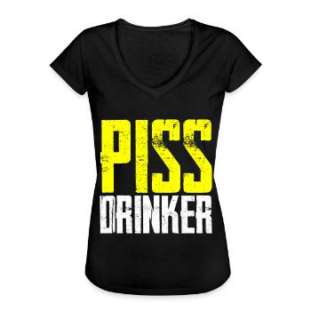 Piss Drinker 4 - Frauen Vintage T-Shirt - Schwarz - Vorne - Danielle (179cm)