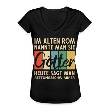 Lustige Rettungsschwimmer Sprüche - Frauen Vintage T-Shirt - Schwarz - Vorne - Danielle (179cm)