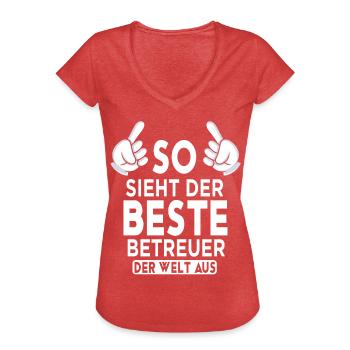 Betreuer Spruch - Frauen Vintage T-Shirt - Rot meliert - Vorne - Danielle (179cm)