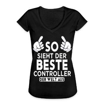 Controller Spruch - Frauen Vintage T-Shirt - Schwarz - Vorne - Danielle (179cm)