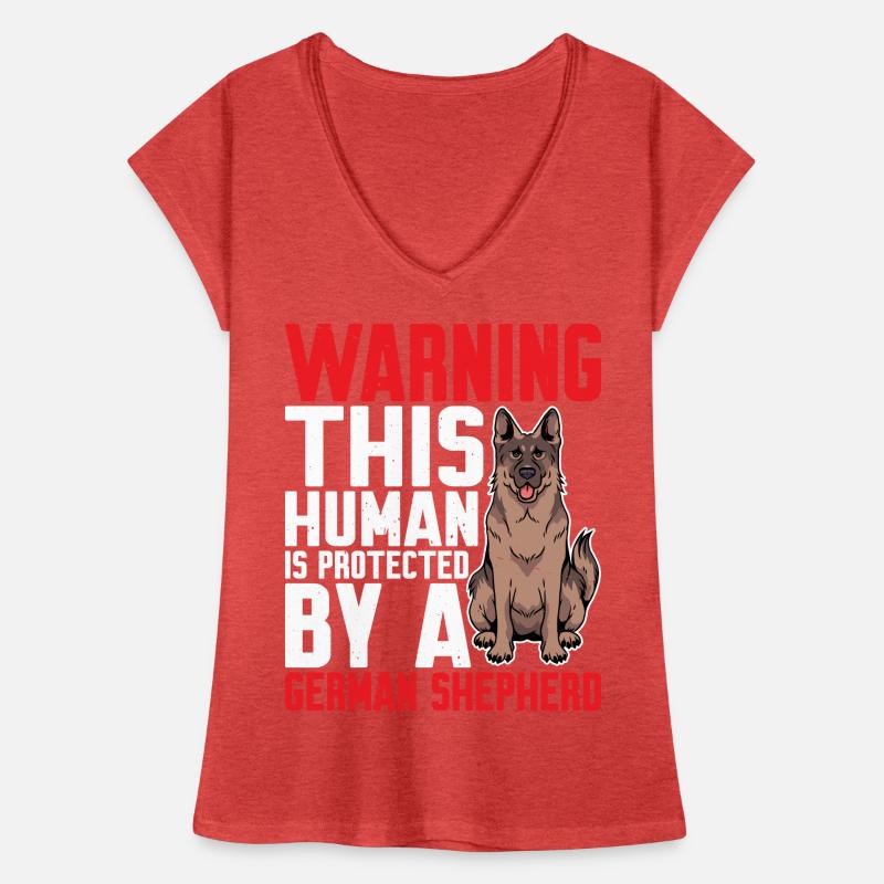 This human is protected by a German Shepherd 5 Women's Vintage T-Shirt