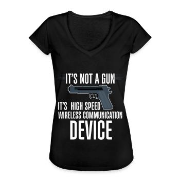 It's A High Speed Wireless Communication Device 3 - Frauen Vintage T-Shirt - Schwarz - Vorne - Danielle (179cm)