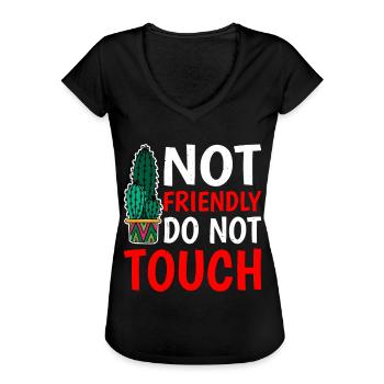 Pas amical, ne touchez pas 14 - T-shirt vintage Femme - noir - Devant - Danielle (179cm)