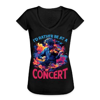 Ik ben liever bij een concert 9 - Vrouwen Vintage T-shirt - zwart - Voor
