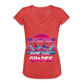 Got Any Grapes 9 - Women's Vintage T-Shirt - heather red - Front - Danielle (179cm)