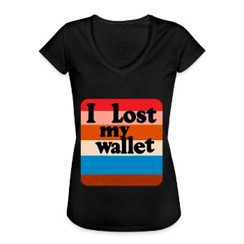 I Lost My Wallet 16 - Women's Vintage T-Shirt - black - Front - Danielle (179cm)
