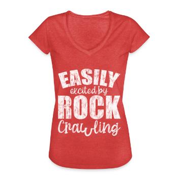 Easily Excited By Rock Crawling 3 - Women's Vintage T-Shirt - heather red - Front - Danielle (179cm)