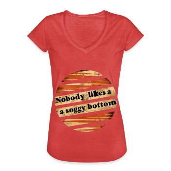 Nobody Likes A Soggy Bottom 5 - Women's Vintage T-Shirt - heather red - Front - Danielle (179cm)