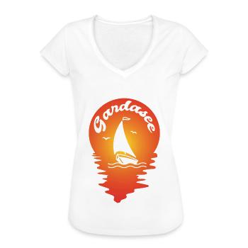 Lac de Garde - T-shirt vintage Femme - noir - Devant - Danielle (179cm)