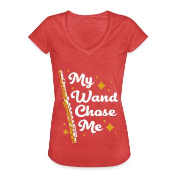 Flûte - T-shirt vintage Femme - rouge chiné - Devant - Danielle (179cm)