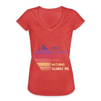 Mother librarian and mom - Frauen Vintage T-Shirt - Rot meliert - Vorne - Danielle (179cm)