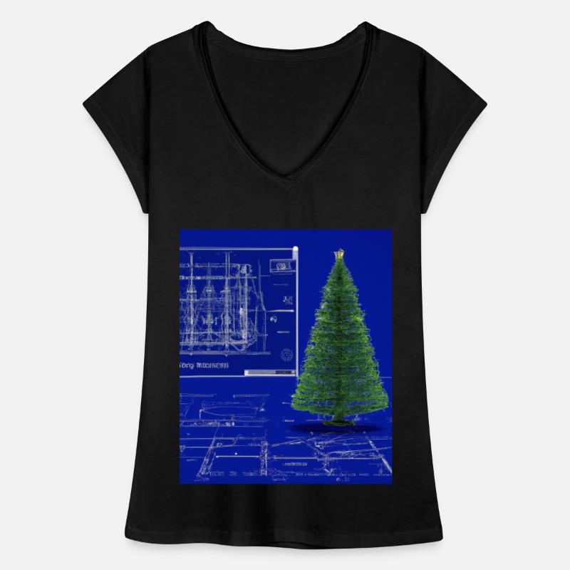 Plan schématique de l’arbre de Noël T-shirt vintage Femme