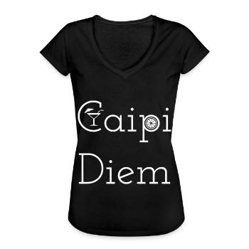 Caipi-Diem Caipirinha Cocktail - T-shirt vintage Femme - noir - Devant