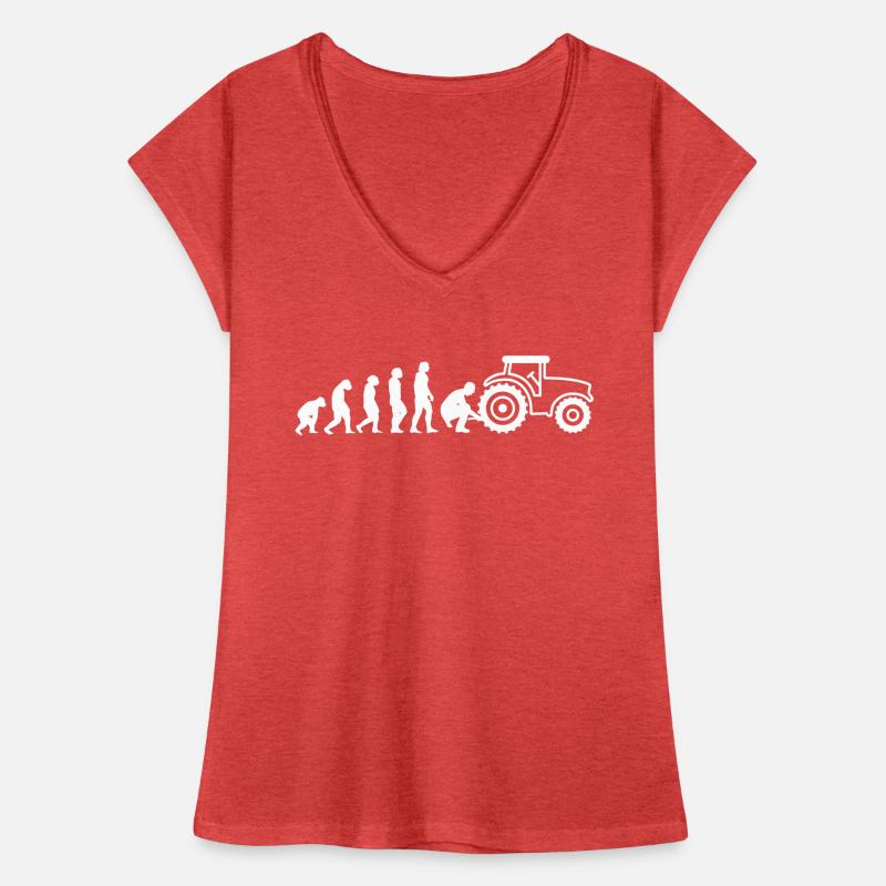 Evolution Traktor Landmaschinen Mechaniker Frauen Vintage T-Shirt