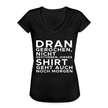 Shirt lustiger Spruch - Frauen Vintage T-Shirt - Schwarz - Vorne - Danielle (179cm)