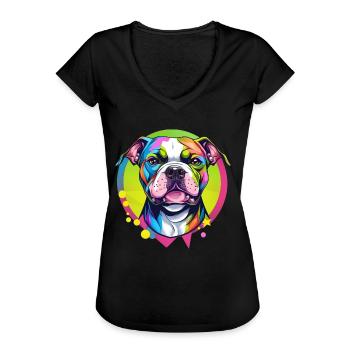 Dog illustration - Frauen Vintage T-Shirt - Schwarz - Vorne - Danielle (179cm)
