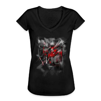 Hintergrund abstrakt / russisch - Frauen Vintage T-Shirt - Schwarz - Vorne