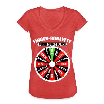Finger roulette Eyes closed and through Mallorca Bachelor Party - Women's Vintage T-Shirt - heather red - Front - Danielle (179cm)