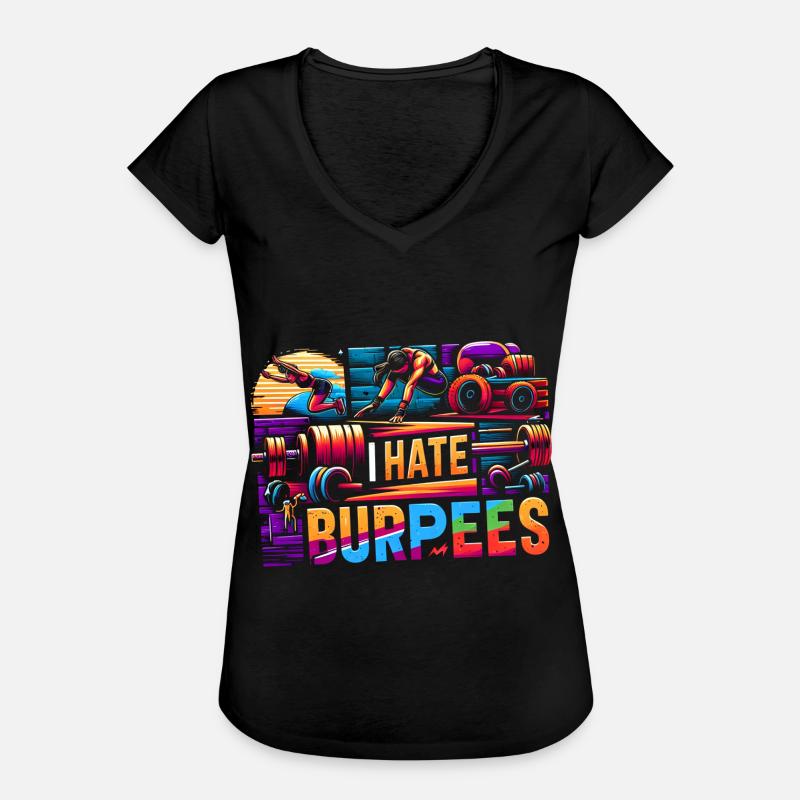 I Hate Burpees 8 - Frauen Vintage T-Shirt - Schwarz
