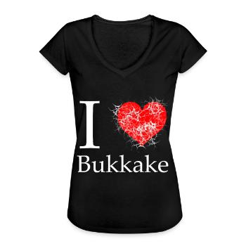 Bukakke drôle sexe - T-shirt vintage Femme - noir - Devant - Danielle (179cm)