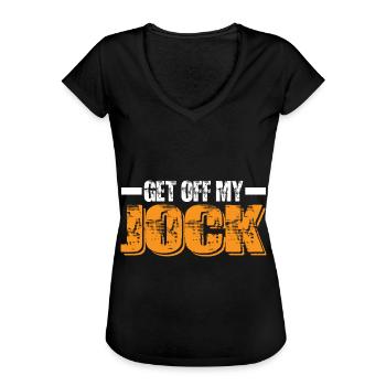 Descends de mon Jock 7 - T-shirt vintage Femme - noir - Devant - Danielle (179cm)