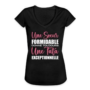 une Soeur formidable donne Tata exceptionnelle - T-shirt vintage Femme - noir - Devant