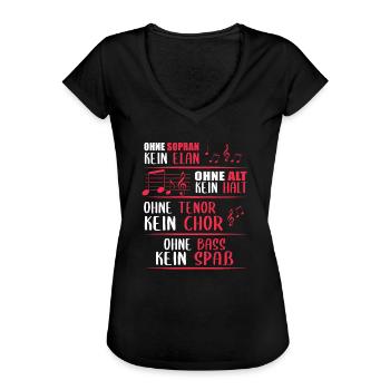 Chor Sängerin Lustiges Geschenk Chor Singen Musik - Frauen Vintage T-Shirt - Schwarz - Vorne