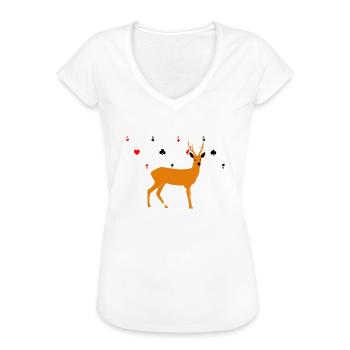 Doppelkopf Geschenk Kartenspiel RE - Frauen Vintage T-Shirt - Schwarz - Vorne - Danielle (179cm)