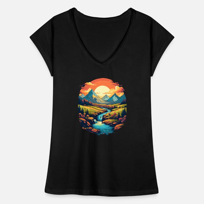 Landschaft Frauen Vintage T-Shirt