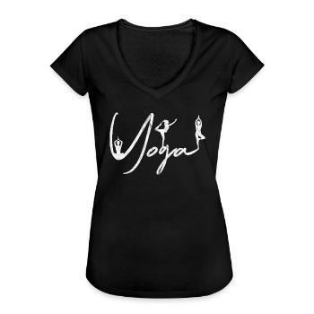 Yoga Fitness Workout Frauen Meditation Geschenk - Frauen Vintage T-Shirt - Schwarz - Vorne - Danielle (179cm)