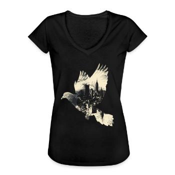 Taube Täubchen Vogel Taubenzüchter Fliegen - Frauen Vintage T-Shirt - Schwarz - Vorne - Danielle (179cm)