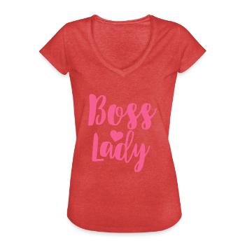 Niedliche mächtige Geschäftsfrau - Frauen Vintage T-Shirt - Rot meliert - Vorne - Danielle (179cm)