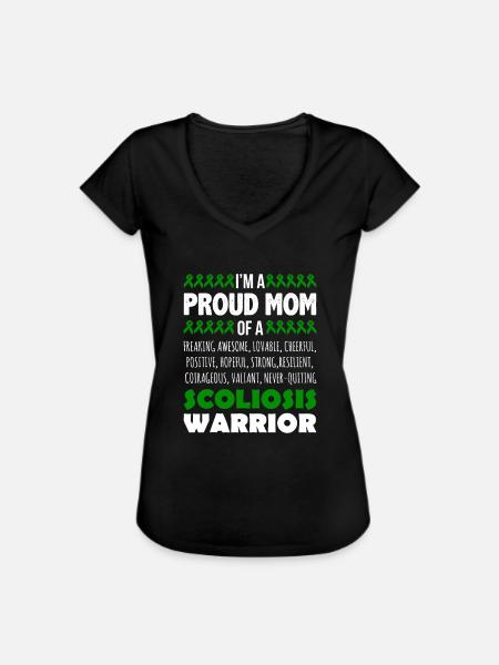 Fière maman du ruban de sensibilisation du guerrier de la scoliose - T-shirt vintage Femme - noir