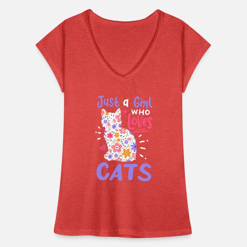 Katze Nur ein Mädchen, das Katzen liebt Geschenk für Katzenliebhaber Frauen Vintage T-Shirt
