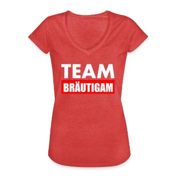 Team bräutigam - Frauen Vintage T-Shirt - Rot meliert - Vorne - Danielle (179cm)