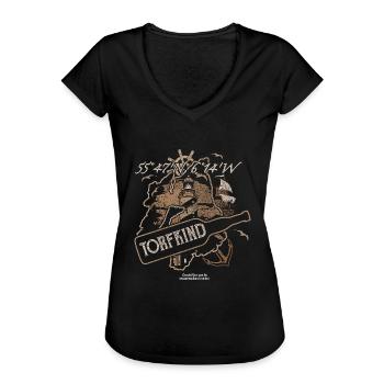Whisky 🥃 Spruch Torfkind für Islay-Fans 😍 - Frauen Vintage T-Shirt - Schwarz - Vorne - Danielle (179cm)