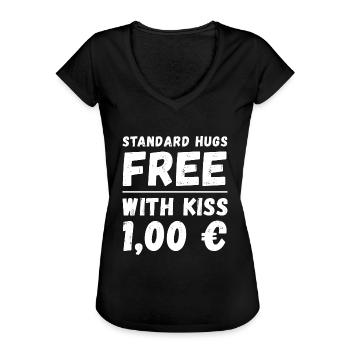 free hugs festival party flirt flirten camping - Frauen Vintage T-Shirt - Schwarz - Vorne - Danielle (179cm)