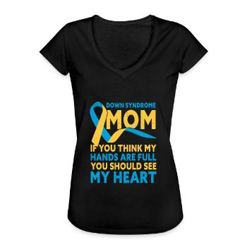Down Syndrome Mom Down Syndrome Awareness - Frauen Vintage T-Shirt - Schwarz - Vorne - Danielle (179cm)