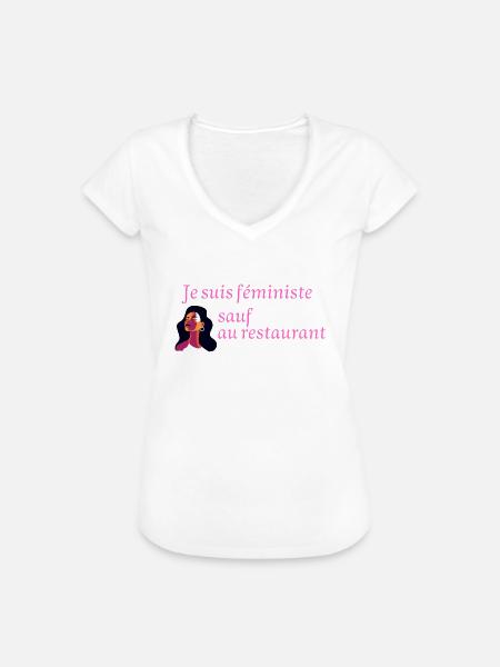 IK BEN EEN FEMINISTE, BEHALVE IN RESTAURANTS - Vrouwen Vintage T-shirt - zwart