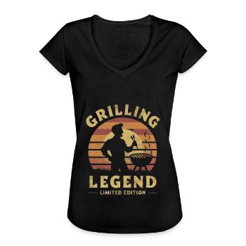 Grilling Legend Limited Edition - Frauen Vintage T-Shirt - Schwarz - Vorne - Danielle (179cm)
