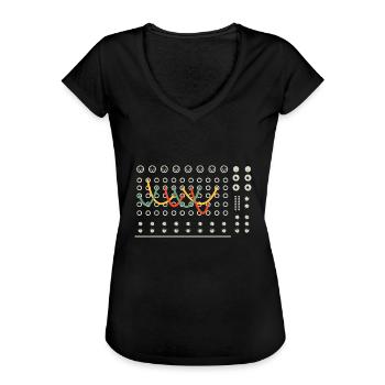 Synthesizer Techno Instrument - Frauen Vintage T-Shirt - Schwarz - Vorne - Danielle (179cm)