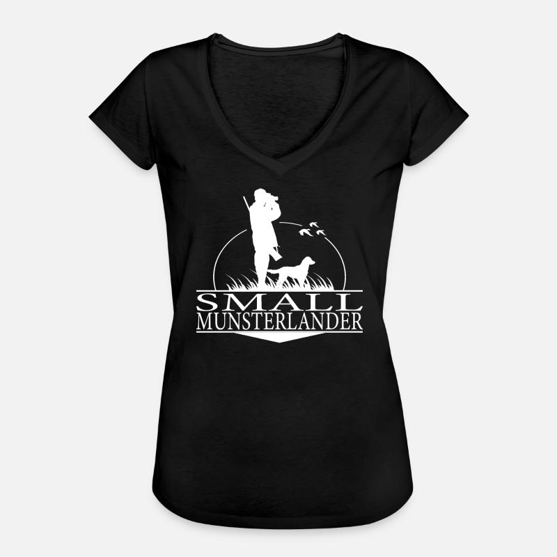 SMALL MUNSTERLANDER Jagdhunde Jagd Wilsigns - Frauen Vintage T-Shirt - Schwarz